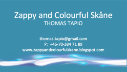 Zappy and Colourful Skåne